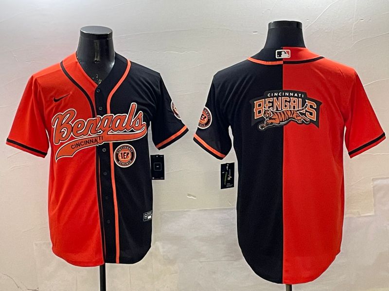 Men Cincinnati Bengals Blank Orange Black Joint Name 2025 Nike Limited NFL Jersey style 3->cincinnati bengals->NFL Jersey